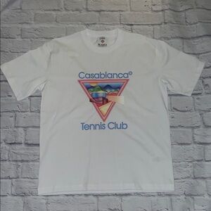 Casablanca Tennis Club Graphic white multi color T-Shirt men’s size medium